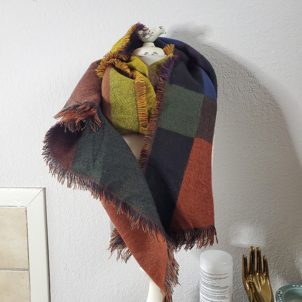 Steve Madden Multicolor Plaid Scarf